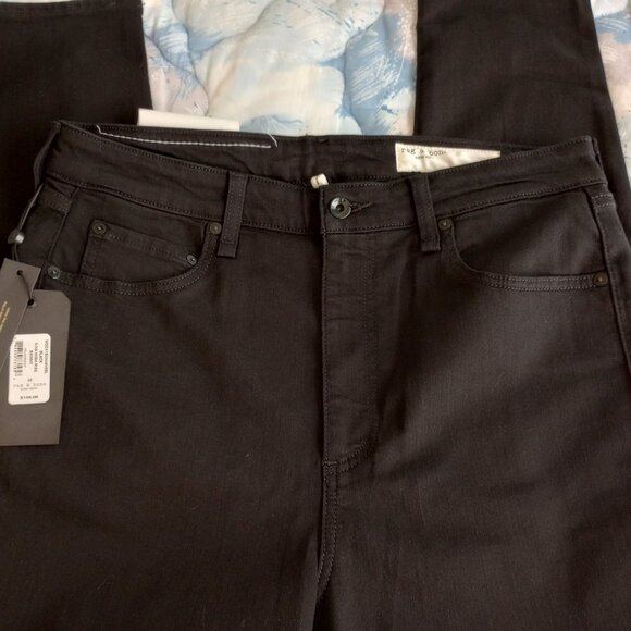 Rag & Bone Black Nina High-Rise Skinny Jeans NWT 32 - Picture 8 of 9